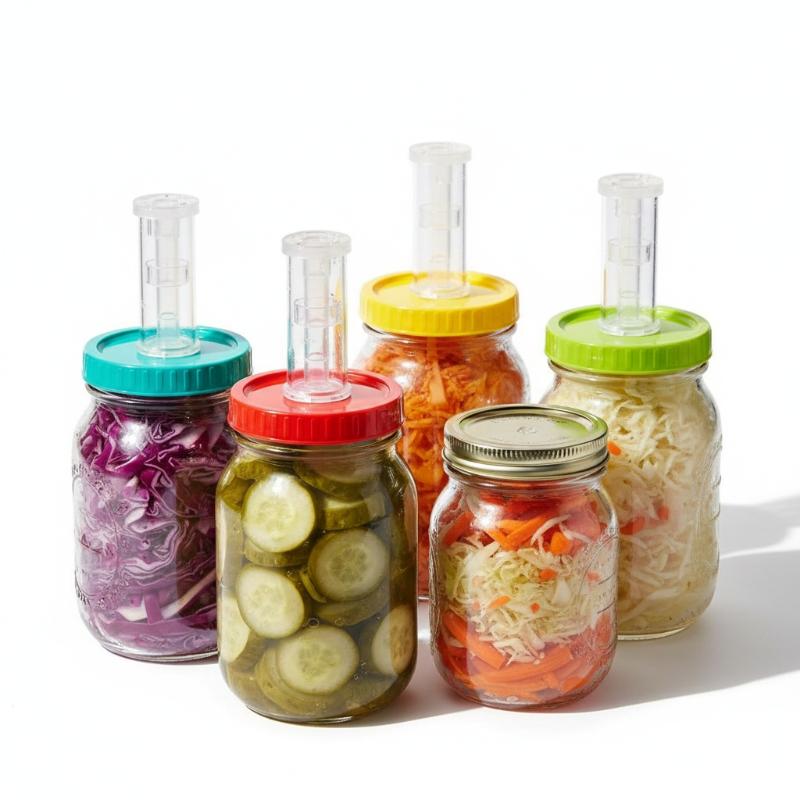 Waterless Fermenting Airlock Lids Covers With One-way Exhaust Valves For Wide Mouth Mason Jar Sealed Lid Kitchen Supplies