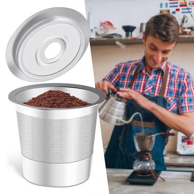 Kubek kapsułki do kawy ze stali nierdzewnej wielokrotnego użytku Szeroko kompatybilny Napełniany K-cups z pokrywkami Dla miłośników kawy Artykuły kuchenne