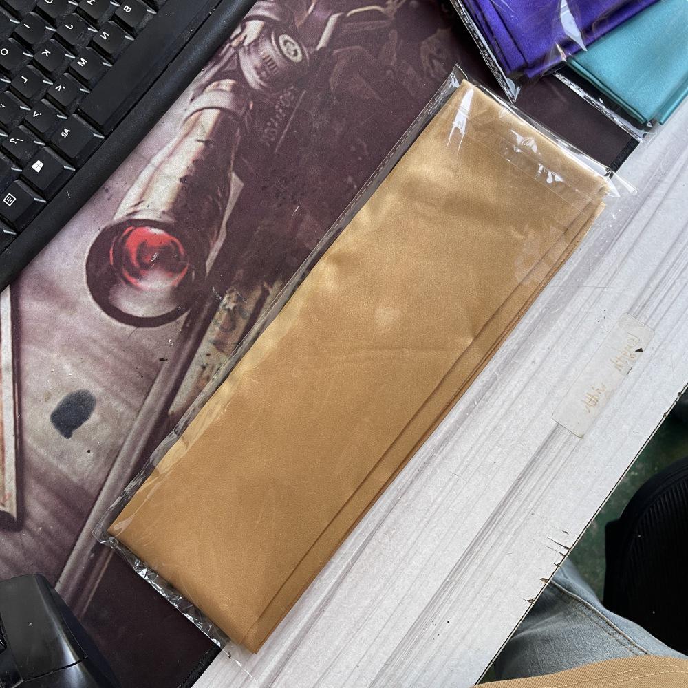 Navy Blue Solid Silk Ribbon Belt with Skirt Decoration