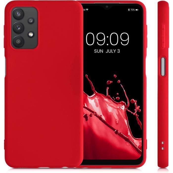 Coque de téléphone - Samsung - A32 5G - Silicone Rouge - Design Magnétique - 2 Verres Trempés