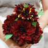 Dahlia for Indoor and Outdoor Use in Tall Vases, Artificial Flowers (merlot Red)