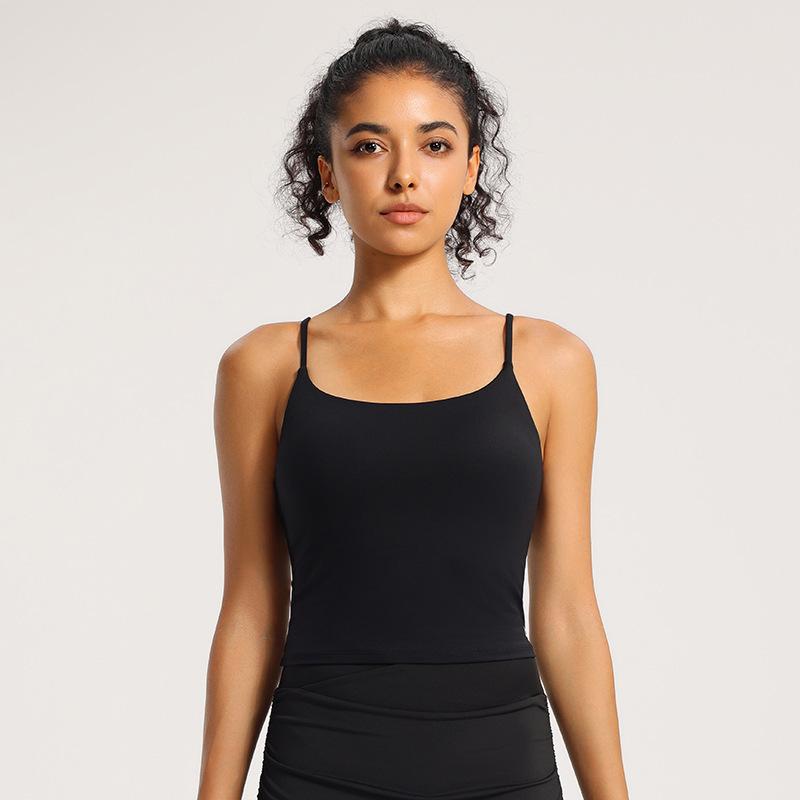 Women s Quick-Dry Yoga Tank Top - Elastic, Tight Fit with Thin Straps for Running and Training L