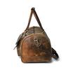 Handmade Buffalo Leather Duffle Bag: Men's Weekend Travel Bag with Shoe Compartment