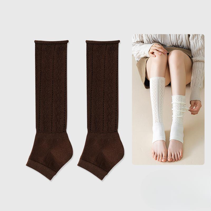 Female Spring and Autumn White Lace Warm Ballet Wind Calf Leg Set Pile Pile Socks