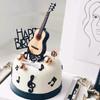 10 Pezzi Decorazioni Torta di Compleanno Chitarra Musicale Violino Ornamenti Note Acrilico Inseribili Strumento Musicale Tema Accessori da Forno