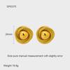 European and American stainless steel twist texture spiral conch stud earrings women's plated 18k gold waterproof earrings light luxury high sense