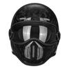 Fiberglass Retro Full Face Motorcycle Helmet with Pig Nose Design for Men and Women - Small Shell, Harley Cruiser Style.