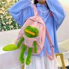 Cartoon-Frosch-Rucksack für Kinder und Jugendliche, Oxford-Stoff, lässige Schultasche mit Luftstrom-Komfort