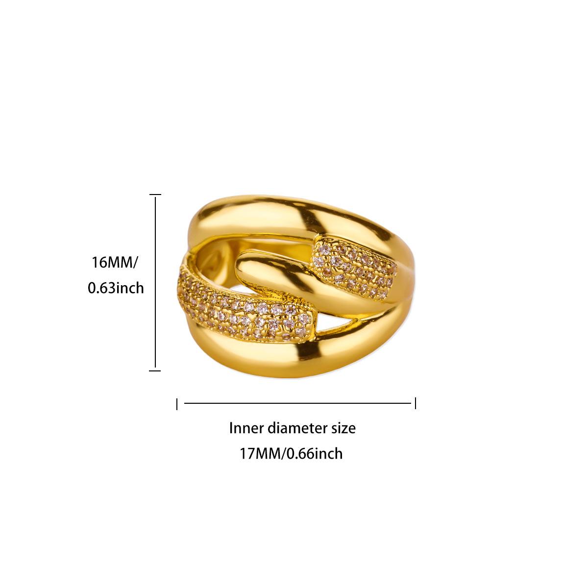 

Punk Zircon Hug Open Rings for Women Stainless Steel Gold Color Adjustable Ring 2025 New Trendy Wedding Couple Zircon Gift