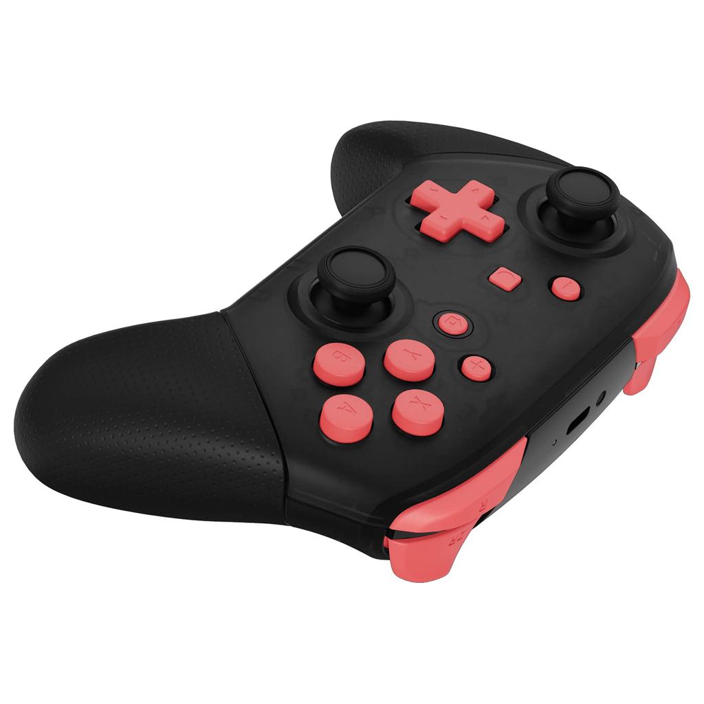 Set completo di pulsanti per eXtremeRate Switch Pro ABXY ZR ZL LR pulsanti per controller Pro Switch controller non incluso controller, D-pad - [Corallo]