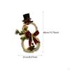 Christmas Wreath with Lights Pine Cone Hanging Ornament Artificial Snowman for