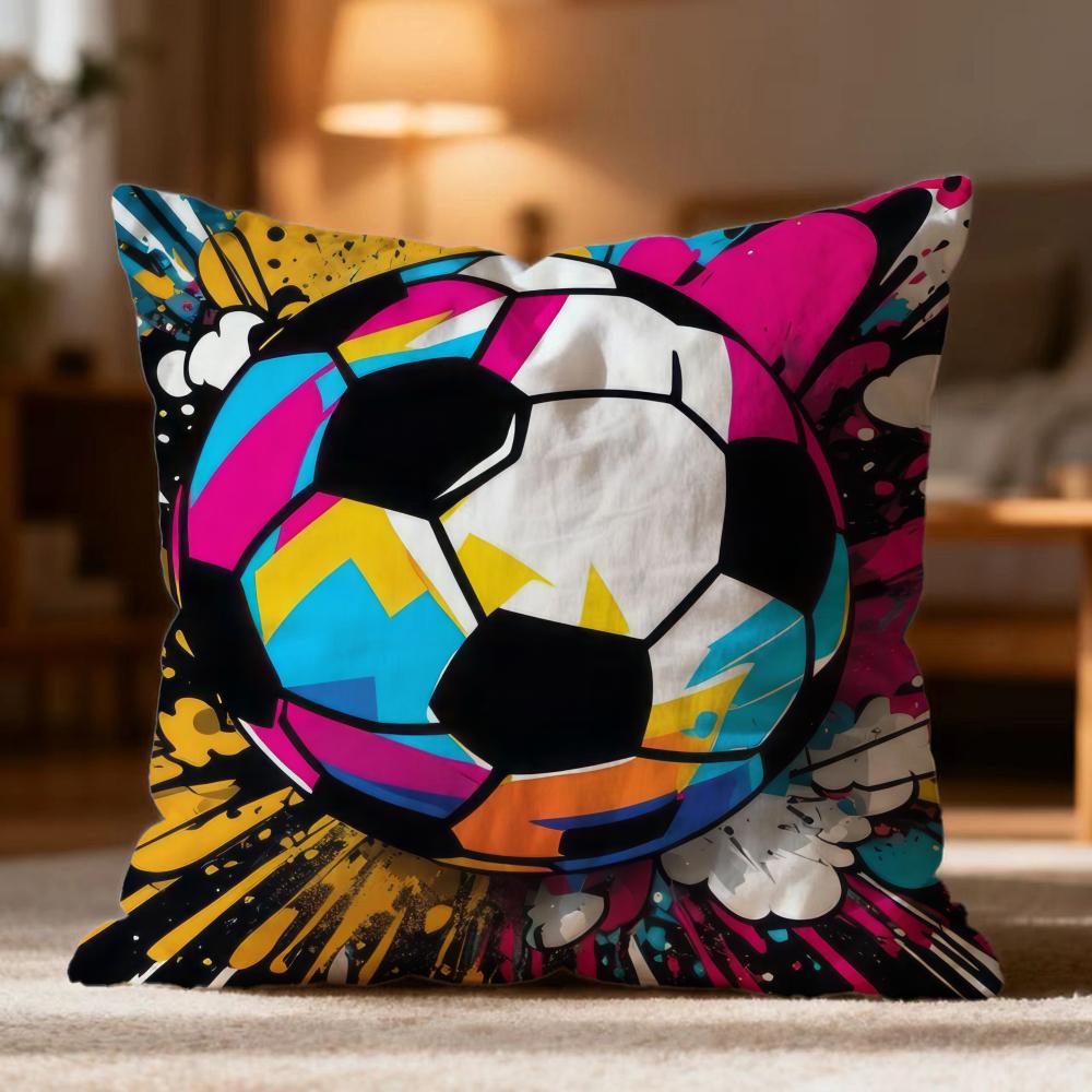 Популярная новая наволочка с футбольным принтом Мягкая стирающаяся наволочка для дивана, кровати, путешествий, офиса 30cmx30cm