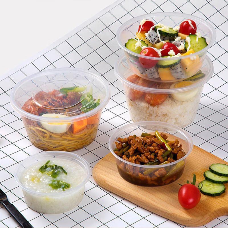 

Xiaoyueya Disposable Round Transparent Meal Prep Containers with Lids