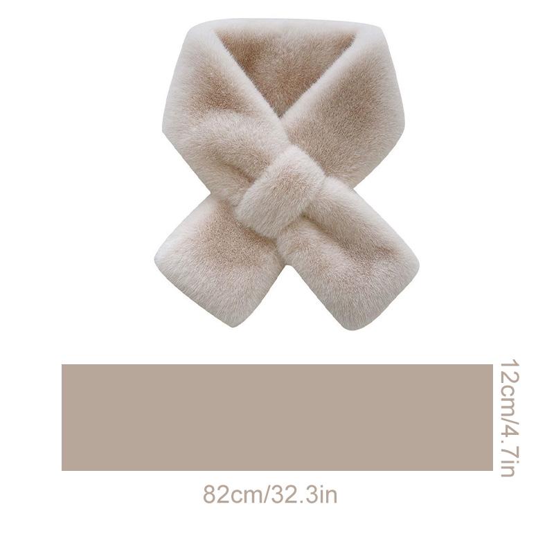 Plush Skin-friendly Solid Color Soft Like Rabbit Fur Warm Clothing Accessories Wind-resistant Scarf Fur Collar