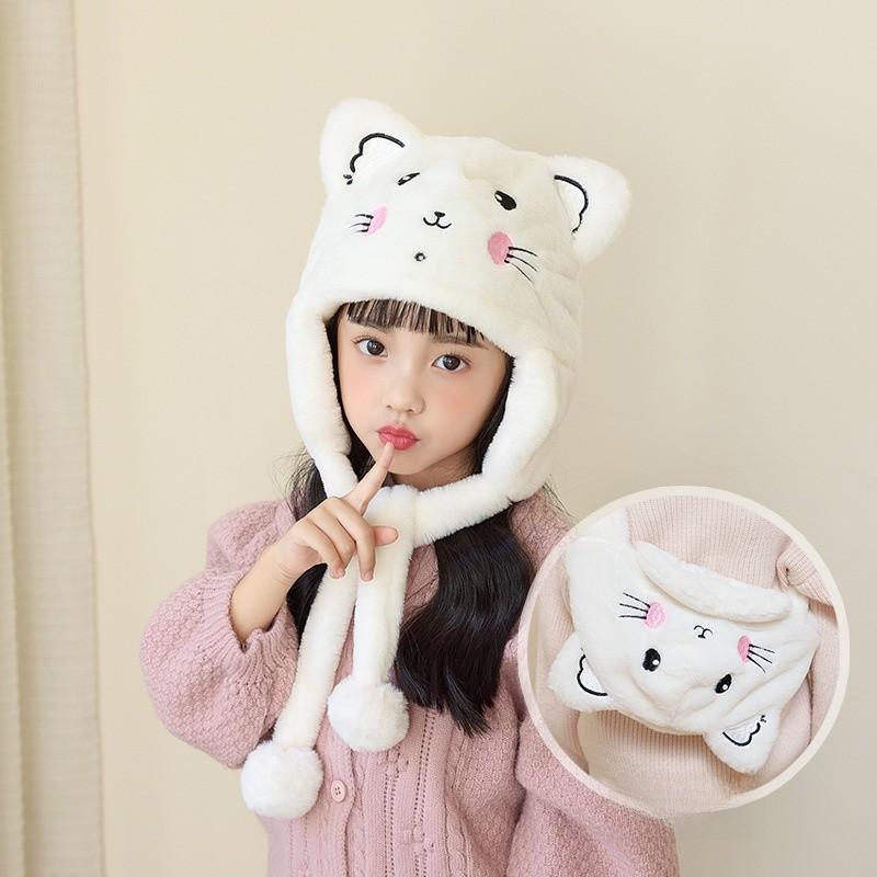 Kids Animal Cartoon Knitted Hat With Cozy Polyester Fabric For Cold Weather