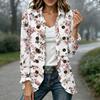 Women's Fashion Floral Print Long Sleeve Ruffle Open Front Cardigan for Casual Wear
