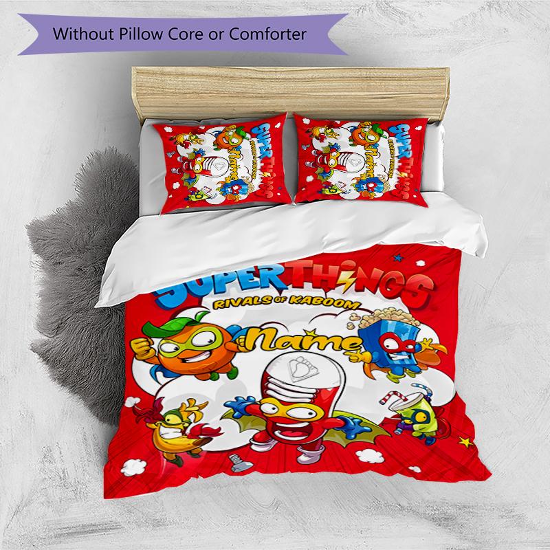 3pcs Custom Name SuperZings Bedding Set Duvet Cover Closure Includes 1 Duvet Cover & 2 Pillowcases for All Seasons Bedroom Decor