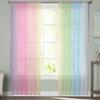 Candy Rainbow Stripes Rene voile gardiner til stuen Trykt Tyll Vindu Gardin Luksus Hjem Balkong Dekor Draper