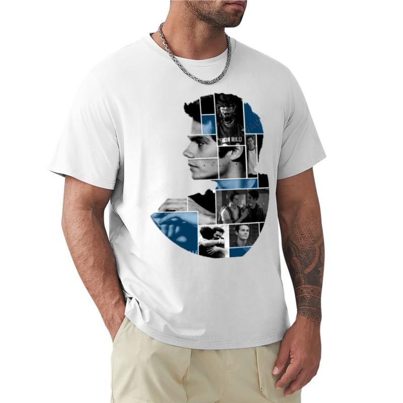 Dylan Obrien Squares Tshirt Quickdrying Tshirt Anime Clothes Fitted T Shirts For Unisex Teenagers Black Tshirt Summer