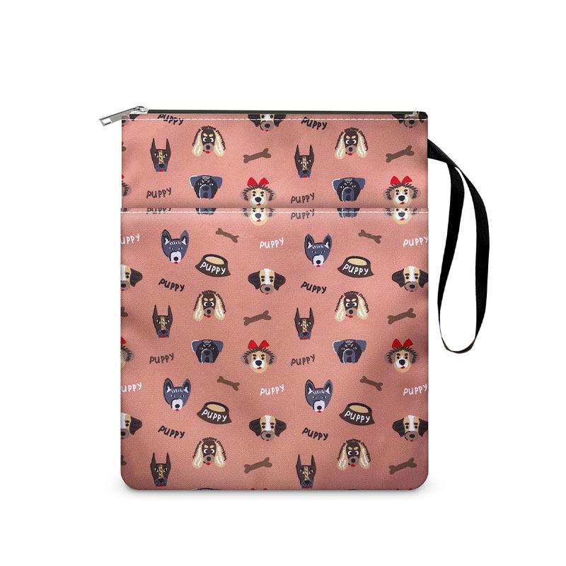 

5pcs Printed Book Sleeve with Zipper Travel Pouches Protective Cases for Novels Tablet Notebook Party Gift Bags 28x22cm-5pcs