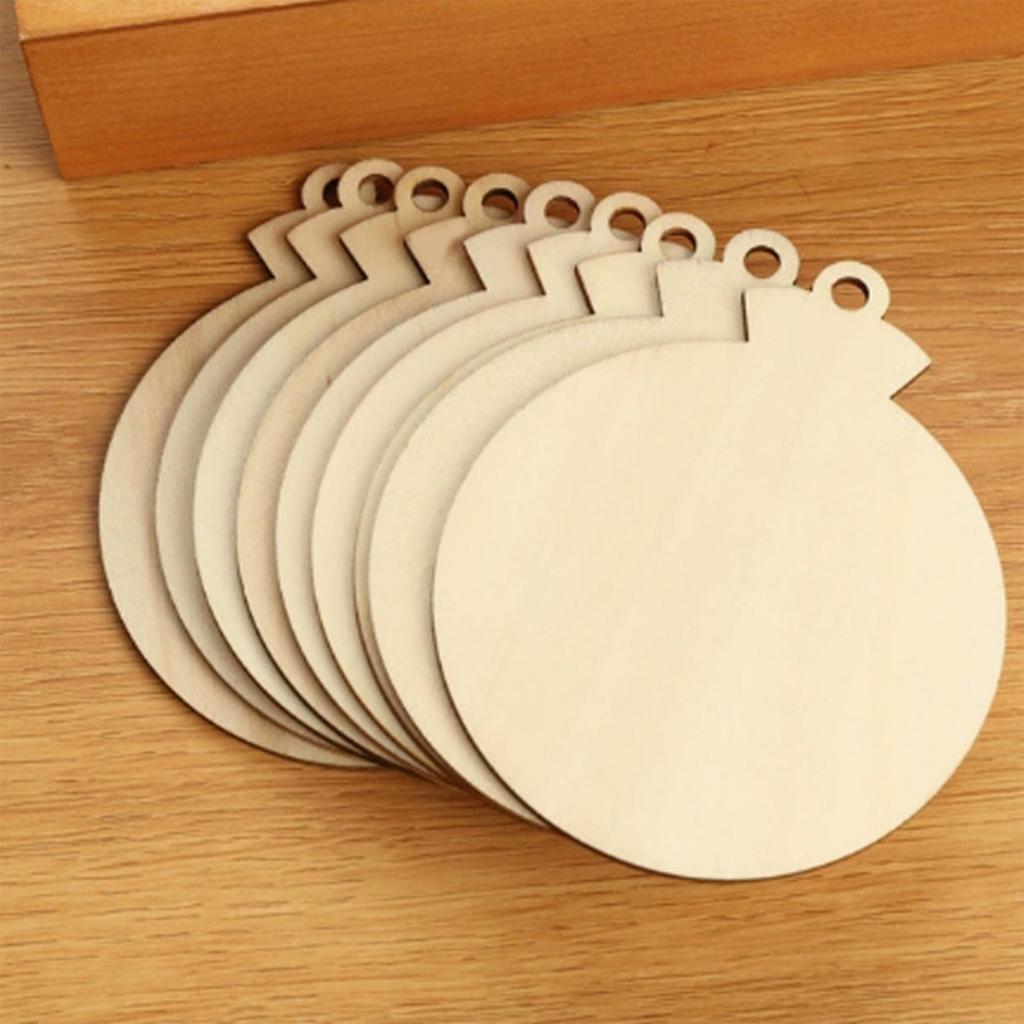 Christmas Wooden Ornaments with Pre-Drilled Holes for DIY Crafts Unpainted Wood Slices to Decorate and Personalize