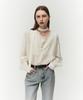 NOIRER FOR WOMAN Silk Draped Scarf Blouse (Cream)