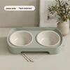 Eco-friendly Double Cat & Dog Bowl: Slanted Design for Cervical Protection - Food & Water Bowl