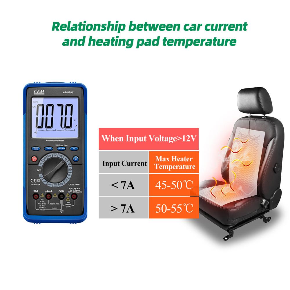 New Build-in Car Seat Heater 12V-13.5V 22-25W Carbon Fiber Heating Pads 6-Level Control Switch with Harness for Auto Accessories