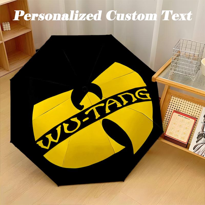 8‑Rib Automatic Umbrella, Wu Tang Clan Design Foldable Umbrella for Sun Rain Protection Travel