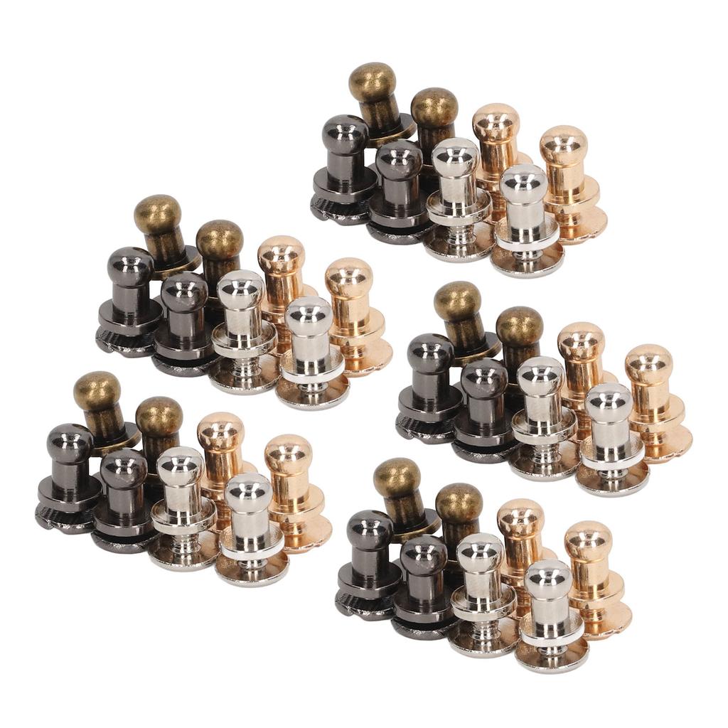 40 Pcs Chicago Screws 7x5mm Brass Shiny Beautiful Good Toughness Leathercraft Rivets for DIY Belt