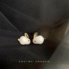 Mid-Autumn Moon Rabbit Jade Rabbit Earrings Sweet Niche Design Animal Versatile Earrings