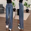 2025 Autumn/Winter Women's Retro High-Waist Wide Leg Jeans