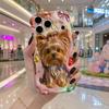 Rainbow Bow Yorkie Love Gem Wavy Edge Phone Case For iPhone 17 16 15 14 13 12 11 8 7 Plus Pro Max Soft TPU Bumper Cover