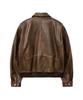 Sperone [Real Leather] Lambskin Washed Semi-Over Jacket (Brown)