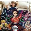 Demon Slayer Anime Print Flannel Blanket High Quality Warm Comfortable Cover for All Seasons Perfect for Gifts Home Decor