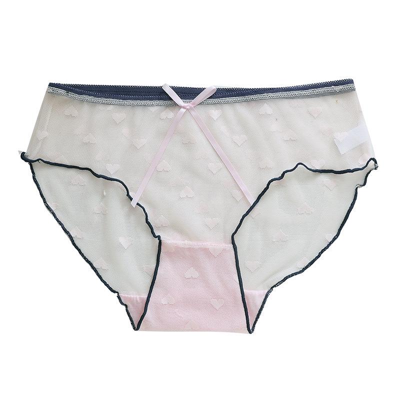 Nahtlose Spitzen-Netz-Shorts für Damen, mittelhoher Bund - Antibakteriell, Atmungsaktiv, Ultraleicht, Dreiecksform