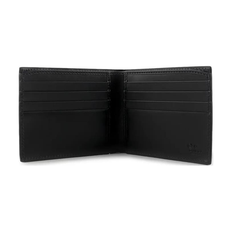 Gucci GG Embossed Leather Bifold Wallet In Black For Men Daily Use