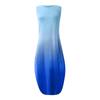 Women Casual Loose Gradient Color Pocket Long Dress Sleeveless Split Dresses