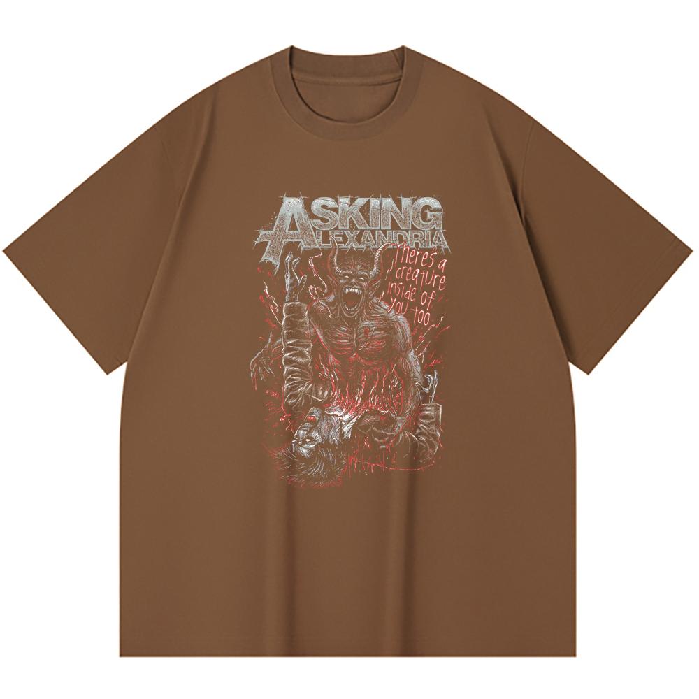 230 Gsm 100% Cotton Heavy Metal T-Shirt  Rock Band Popular Music Print Unisex Heavy Cotton T Shirt