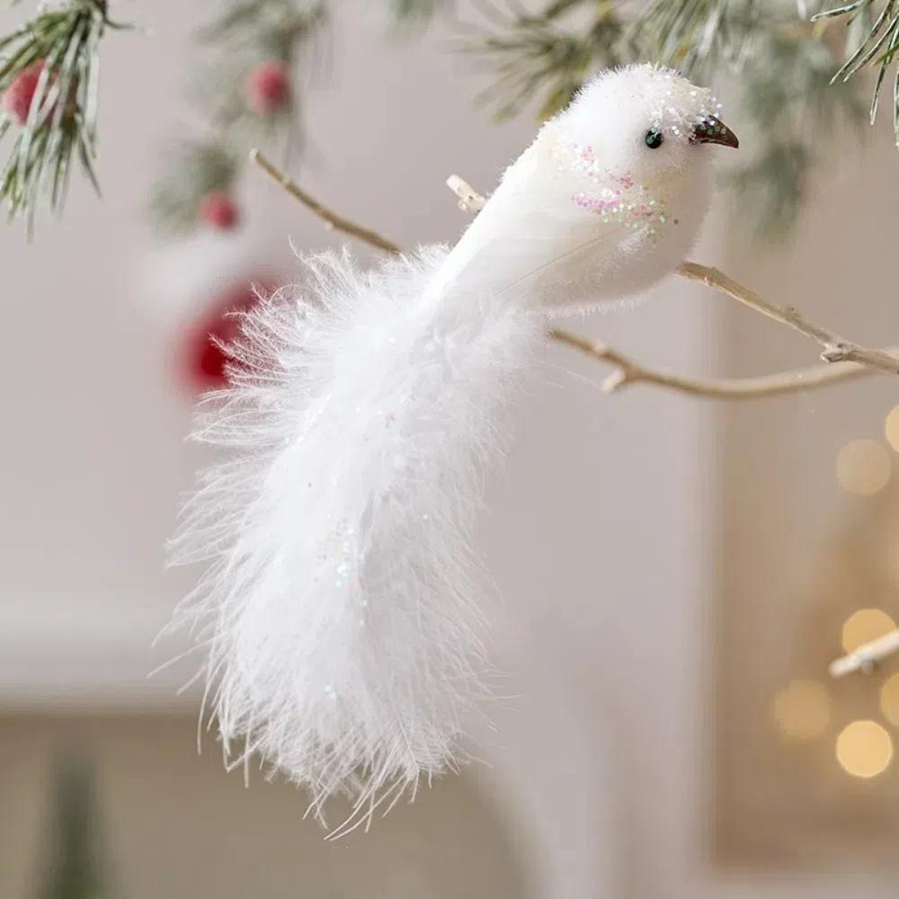 2pcs DIY Decor Artificial Bird Pendant Christmas Tree Decoration Artificial Foam Birds