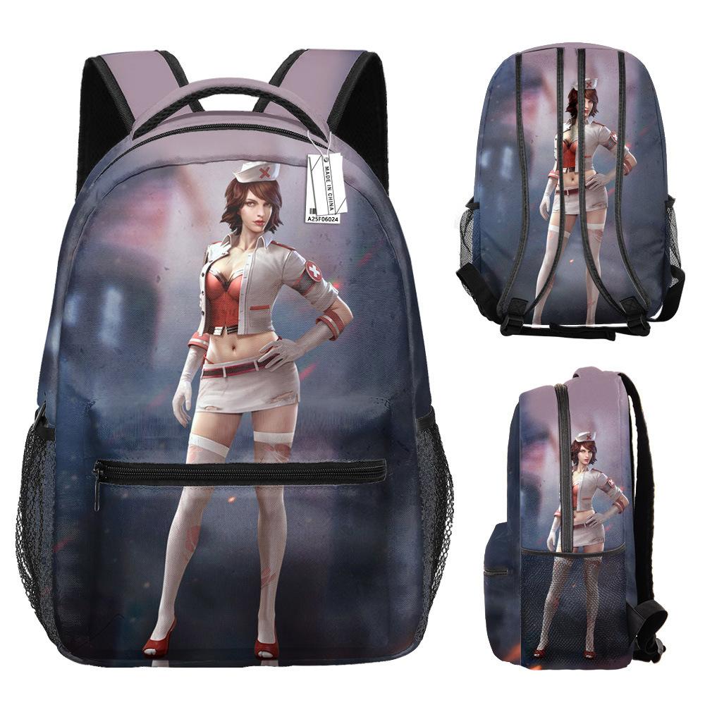 Harajuku Kpop Youthful Novelty School Bags Unisex Free Fire Travel Bags 3D Print Oxford Waterproof Notebook Shoulder Backpacks