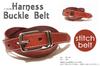 [Style Belt Store SKY DARTS] Harness Buckle Belt  Leather Belt with a Stylish Surface (Red)