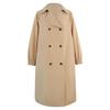 Women Plus Size Loose Double Breasted Over Knee Long Trench Coat