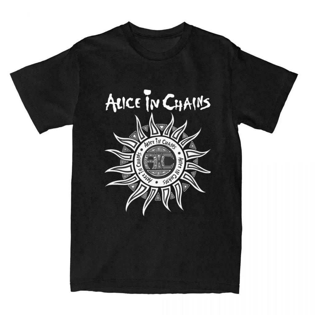 In Chains SunwoT-Shirt Summer Alice In Chains Vintage T-Shirt Cotton Popular Tee Shirt For Short Sleeves Loose Clothing