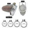 FRRK Men Stainless Steel Mesh Chastity Lock Smooth and Lightweight Control Penis Lock Adult Sex Toys