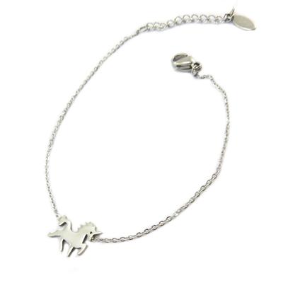 [P4294] - Silver 'Licorne My Unicorn' Steel Bracelet - 12x10 Mm