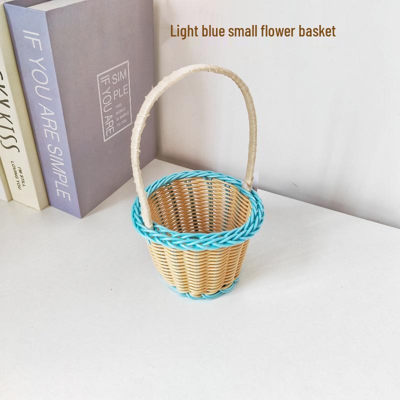 Handgehaltener Blumenkorb Kosmetik-Organizer: Weidenkorb Monster Aufbewahrungsbox & Süßes Handtaschen-Souvenir