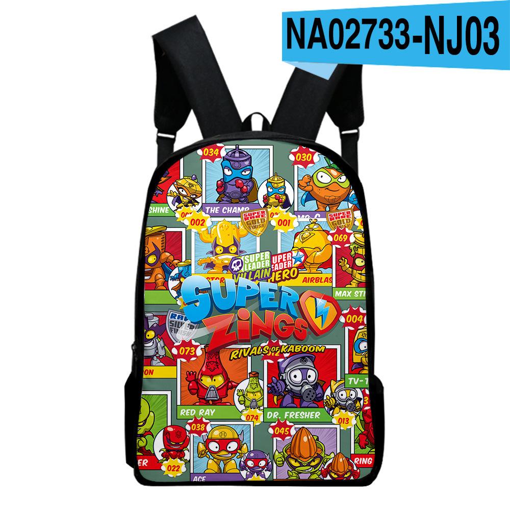Harajuku Youthful Novelty Superzings Student School Bags Notebook Backpacks 3D Printed Oxford Waterproof Boys/Girls Travel Bags