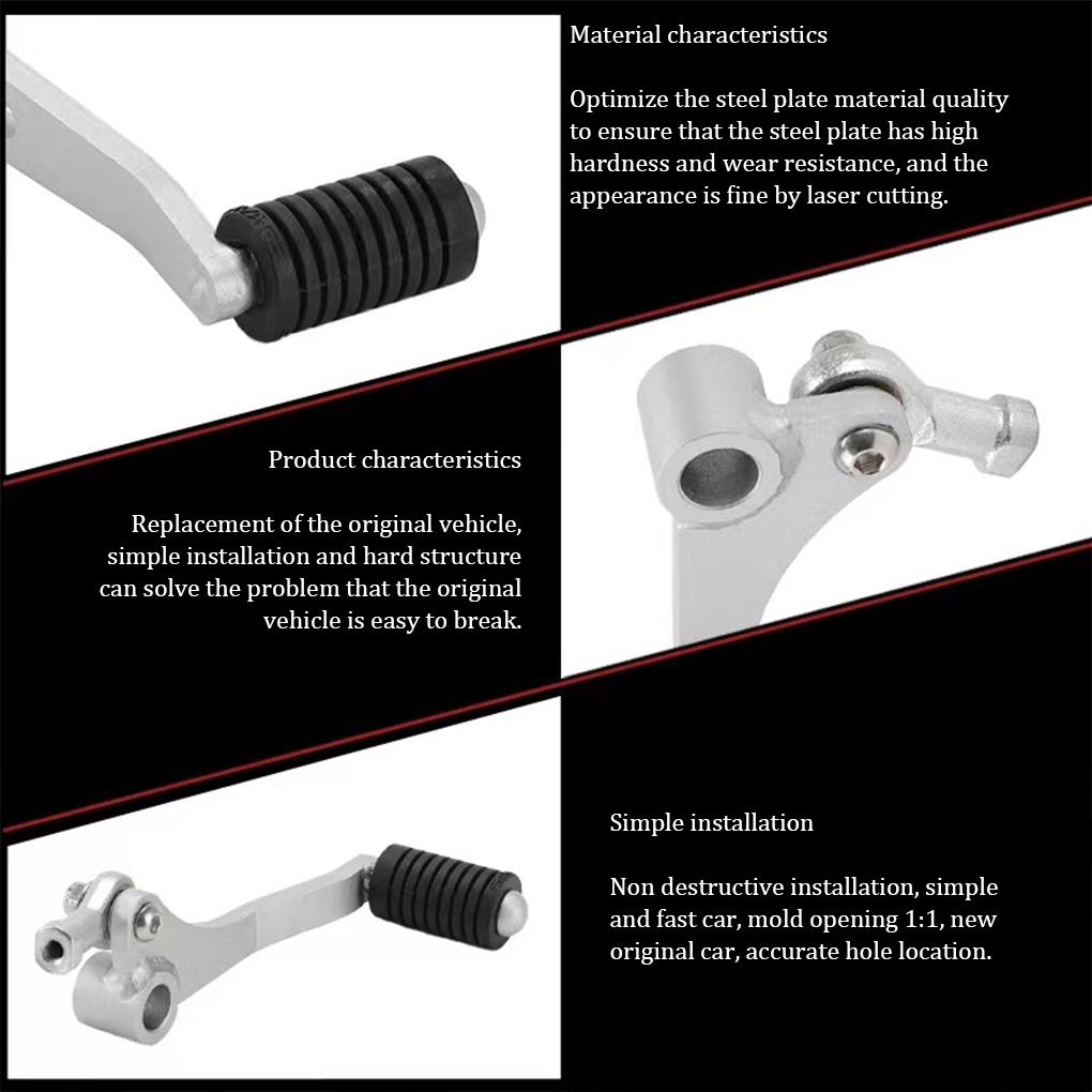 Shift Lever Motorbike Heel Gear Change Shifter Adjustable Silver Deform Resistant Shifter Pedal Motorcycle Foot Brake