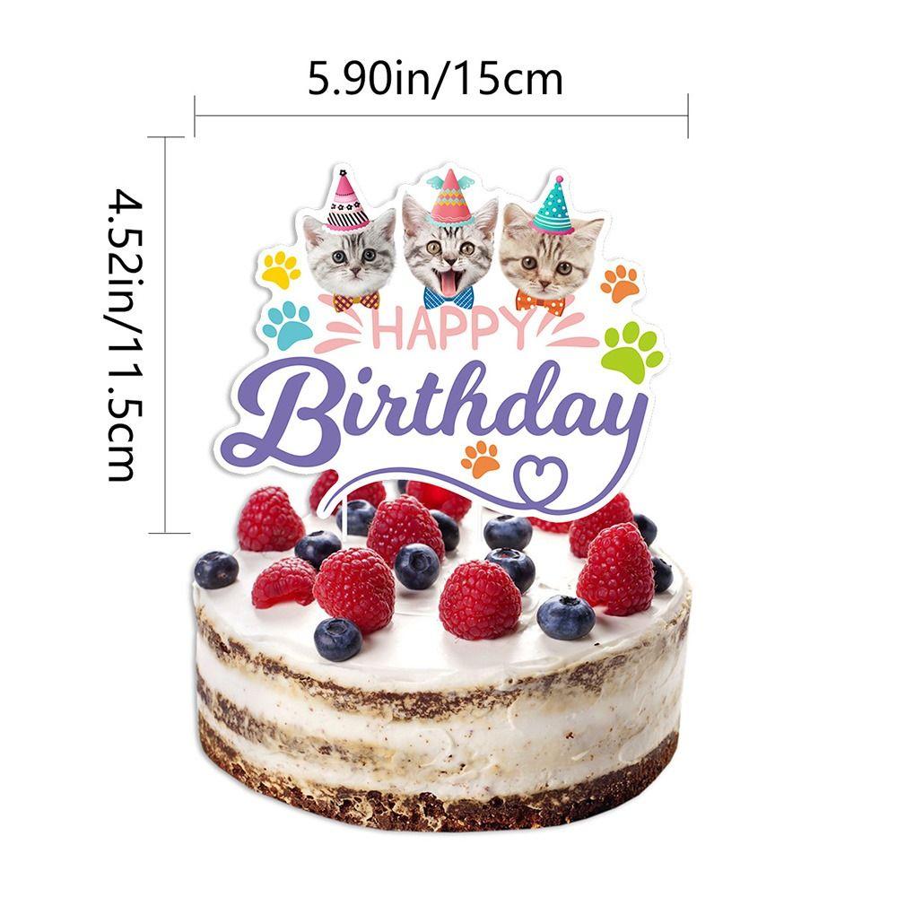 Animal Themed Pet Cat Party Banner Cartoon Cat Mixed Pattern Birthday Party Decoration Multicolor Cartoon Cat Garland